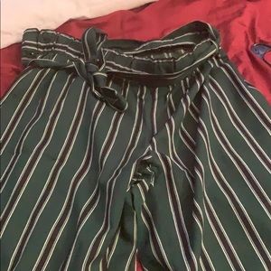 Green and black striped dress pants 🖤